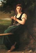 William-Adolphe Bouguereau The Knitting Woman oil painting artist